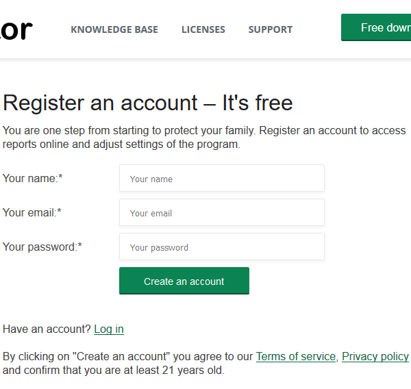 Registering a Teentor account