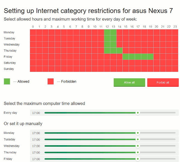 Time restrictions