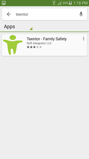 Установка Teentor из Google Play